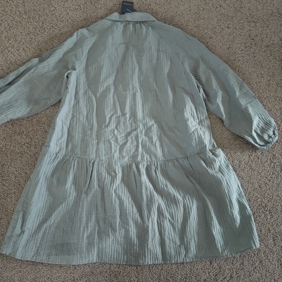 Club Monaco Women XS Green Puff Sleeve Seersucker Shirt Dress -  www.mordernwear.com
